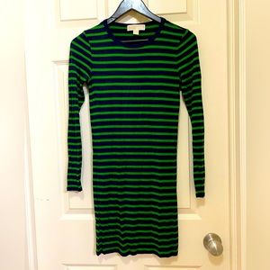 Michael Kors Striped Long Sleeve T-Shirt Dress XS